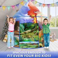Afomida pop-up dinosaur tent outdoors for quick backyard fun