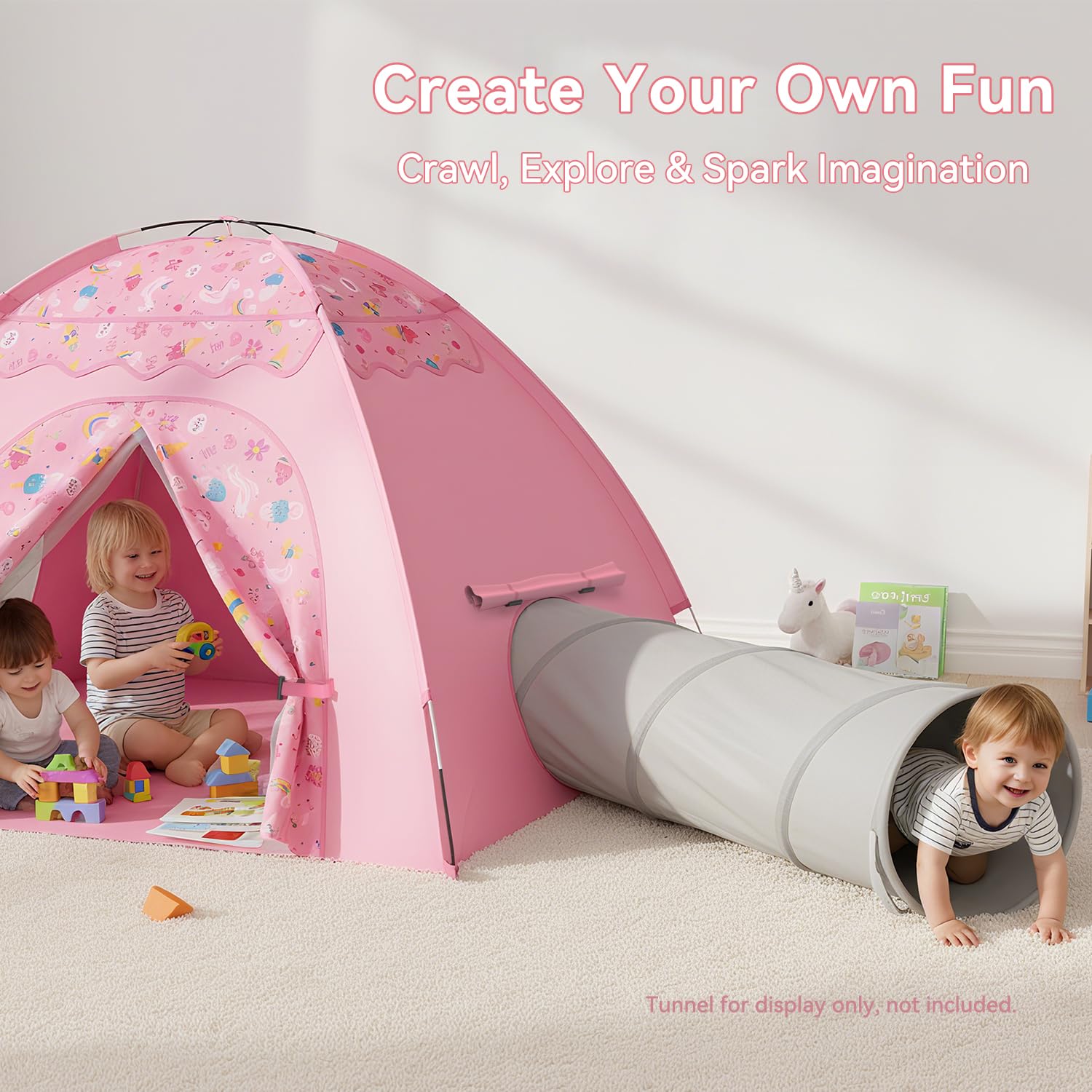 AFUNX tent features ice cream prints for a sweet, kid-friendly scene.