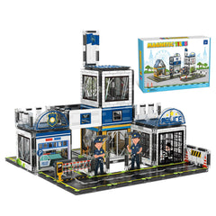AFUNX magnetic tiles police station assembly for imaginative play and fine motor skills.