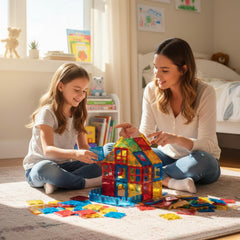 AFUNX reinforced magnets create stronger, taller builds with stable connections.