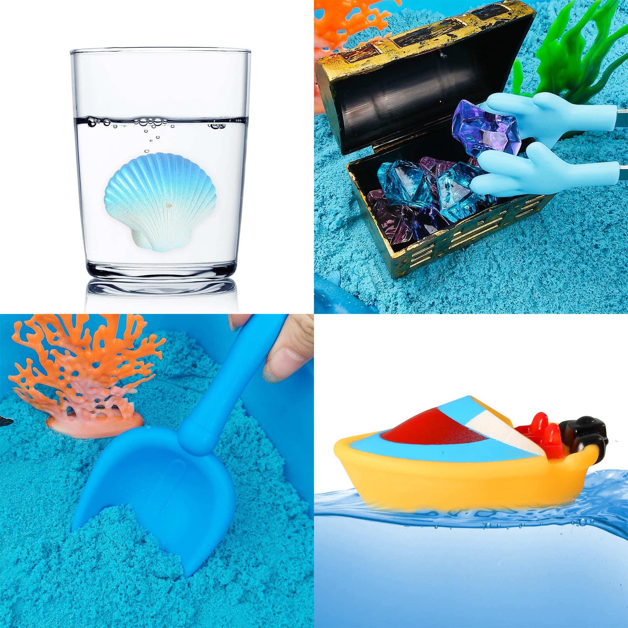 AGENTLAN Ocean Sensory Bin gem stones for sorting and fine motor practice.