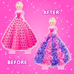 AGENTLAN Poke Art Princess Kit fabric squares provide vibrant, glue-free art materials for young creators.