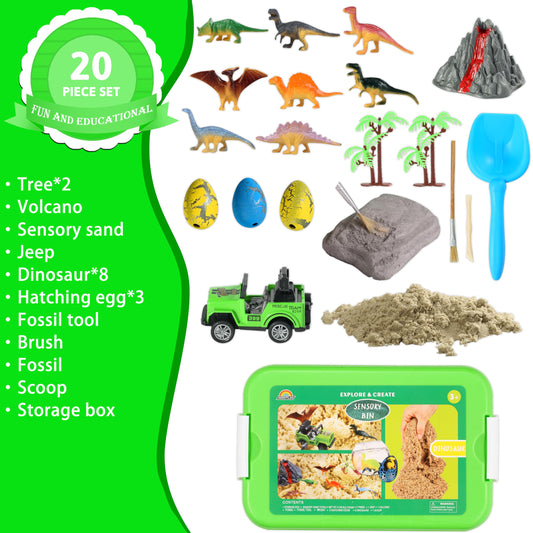 AGENTLAN Sensory Sand Dino Dig Kit for creative exploration and fine motor play.