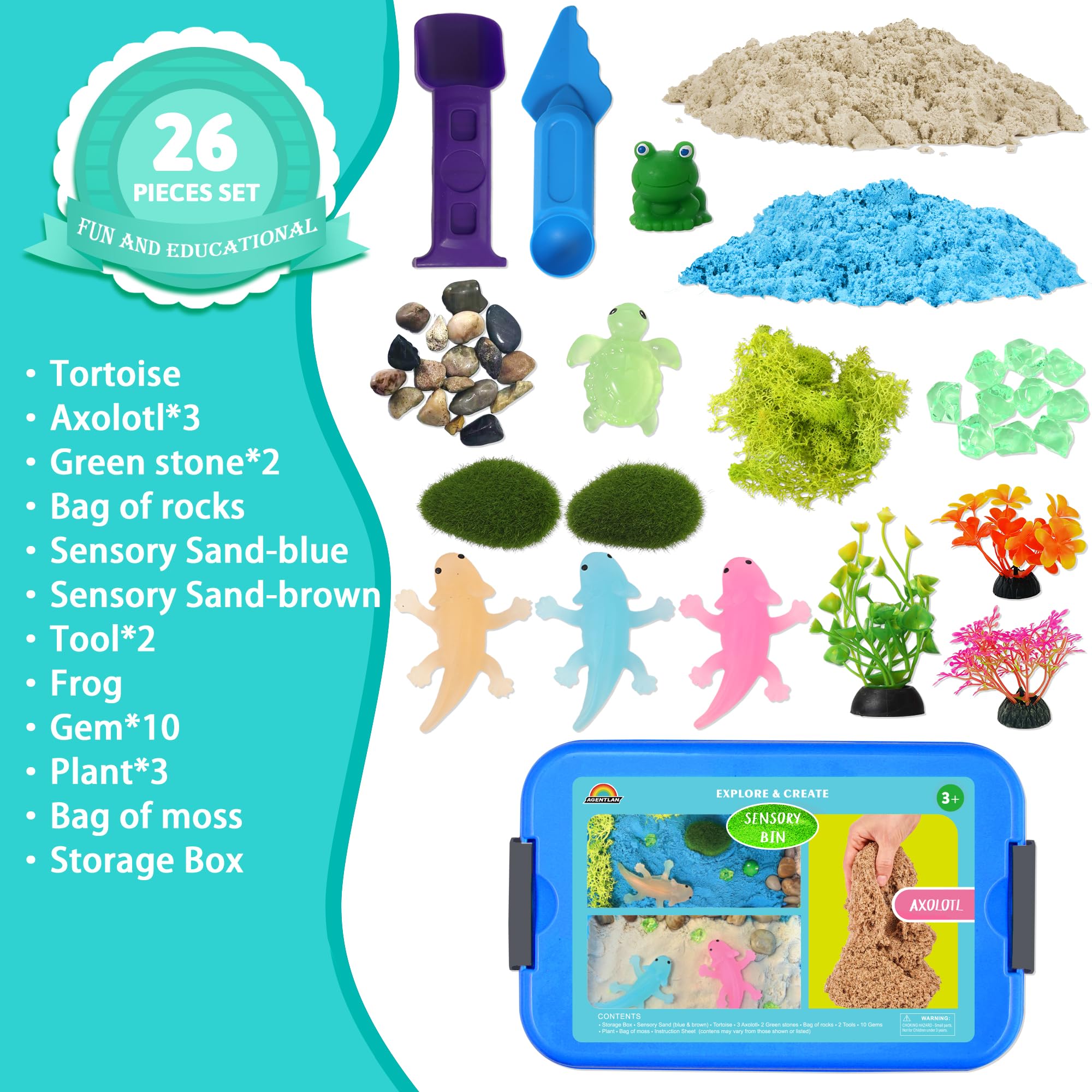 AgentLAN storage box keeps the sand kit organized after play.