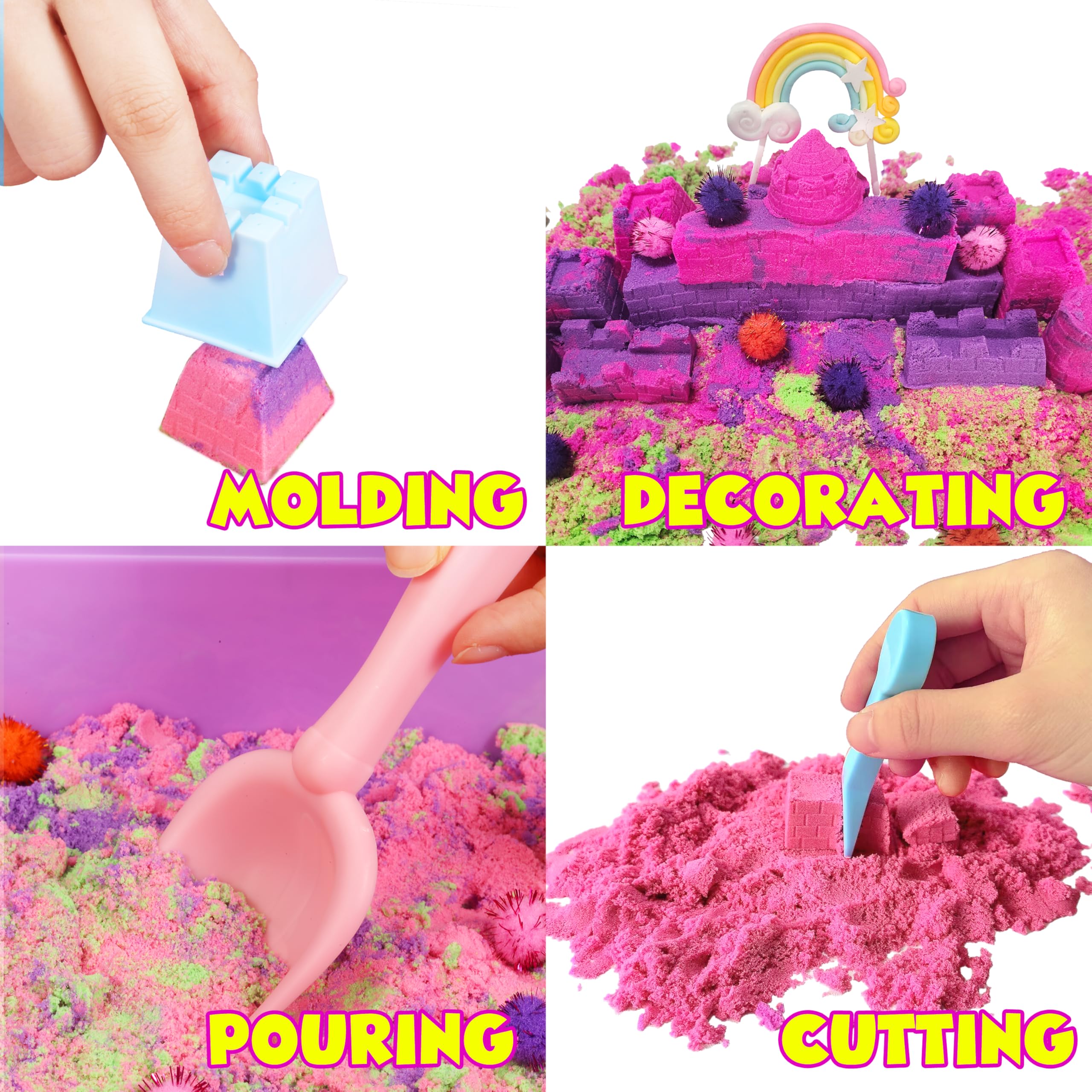 AGENTLAN Unicorn castle molds inspire imaginative sand sculptures and storytelling.