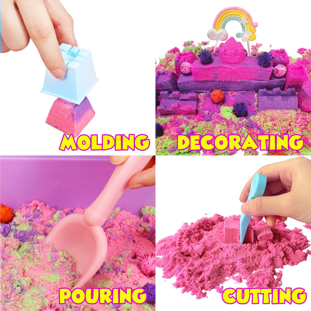 AGENTLAN Unicorn castle molds inspire imaginative sand sculptures and storytelling.