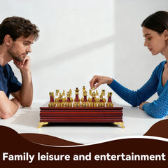 Gift-ready Agirlgle chess set packaging for chess enthusiasts.