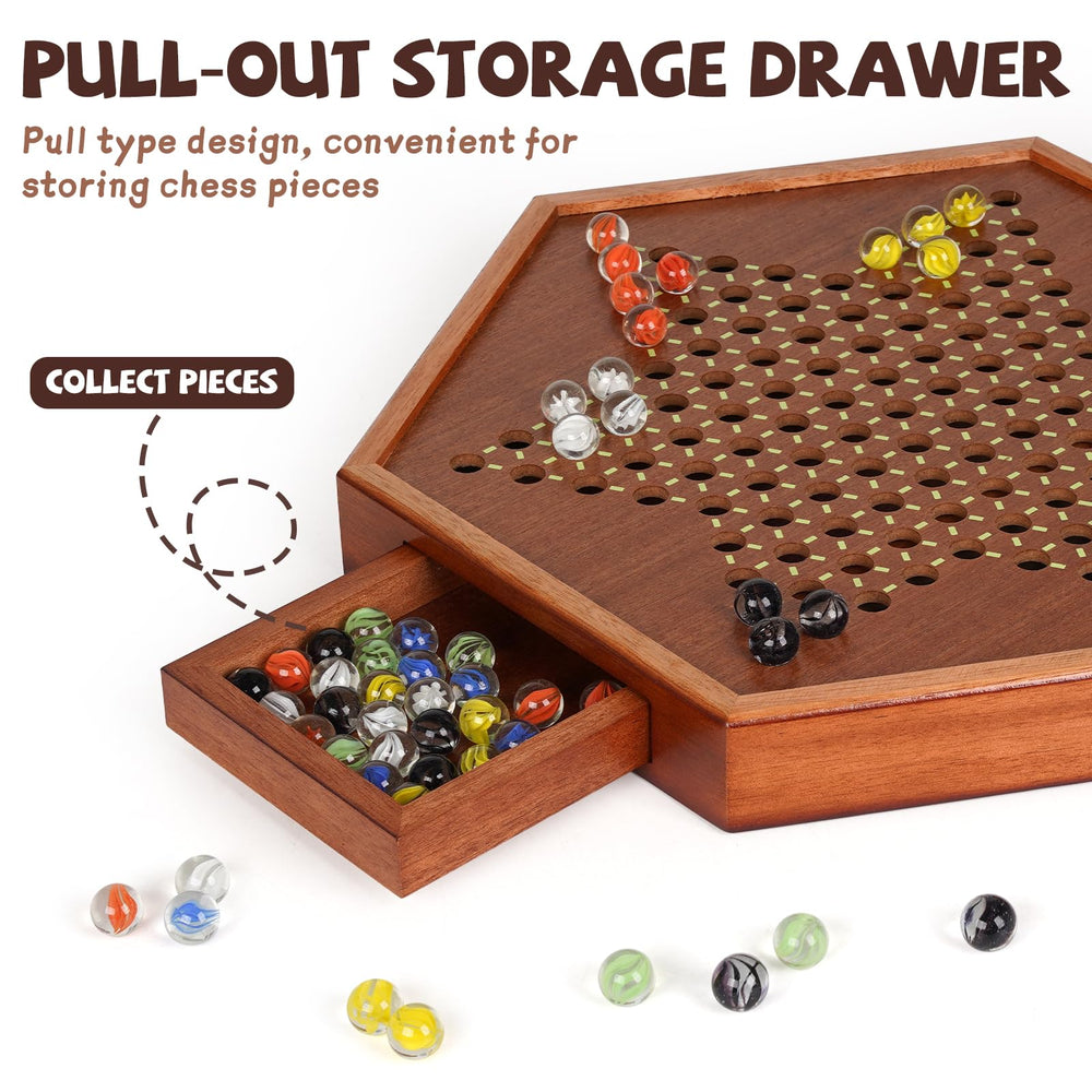 Agirlgle 72 glass marbles in six colors ready for strategic, multiplayer action.