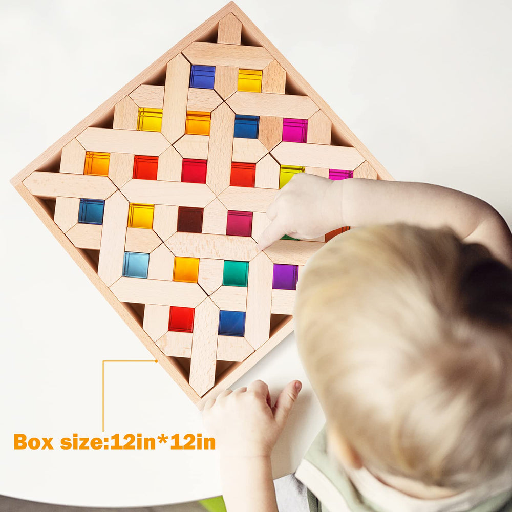 Agirlgle friendly stacking blocks form demonstrates safe, durable toys for active toddlers.