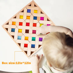 Agirlgle friendly stacking blocks form demonstrates safe, durable toys for active toddlers.