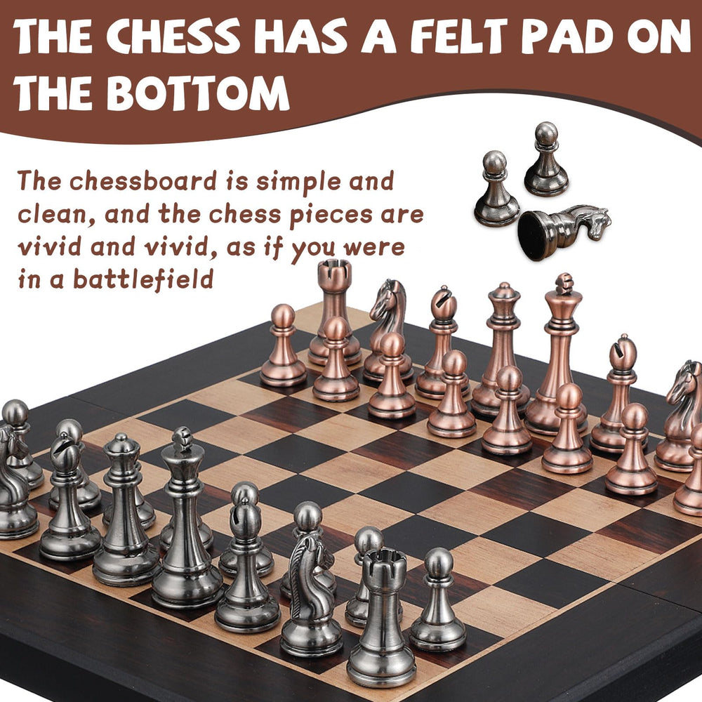 Agirlgle portable chess set ideal for travel and quick games.