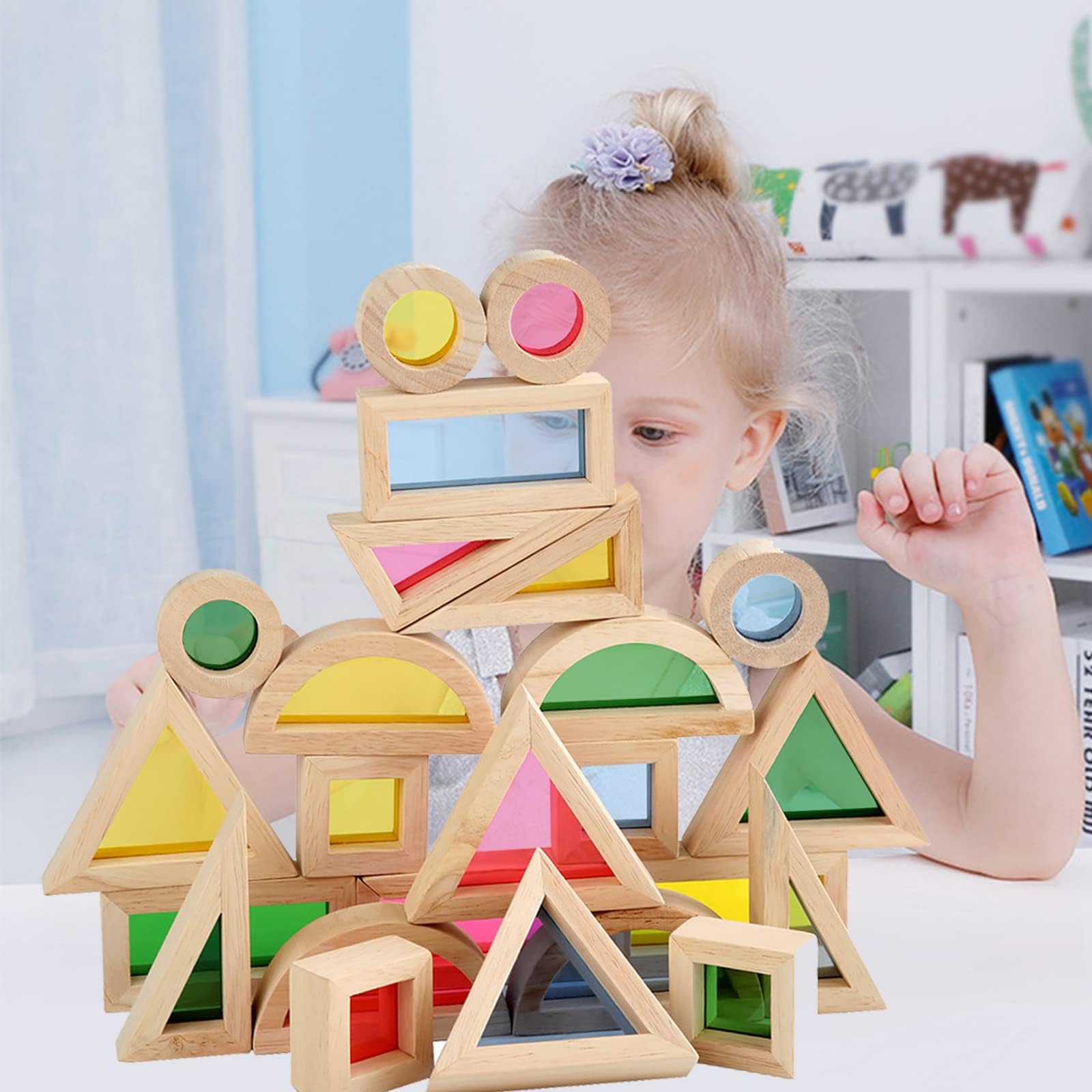 Agirlgle hardwood blocks with smooth non-toxic finish for safe play