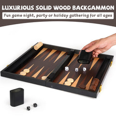 Agirlgle wooden backgammon dice and checkers set for easy, accurate play