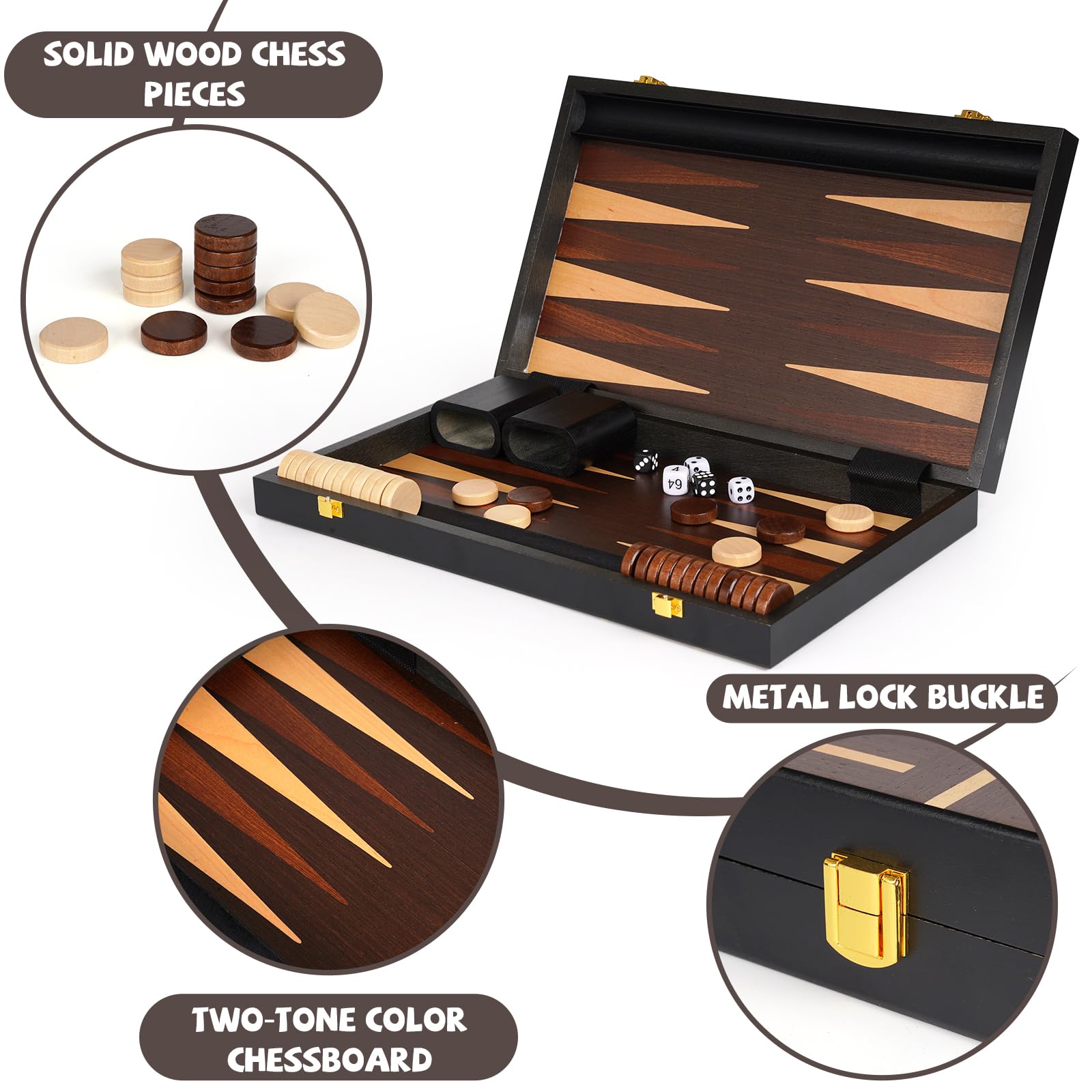 Agirlgle wooden checkers beside the board for smooth, confident gameplay
