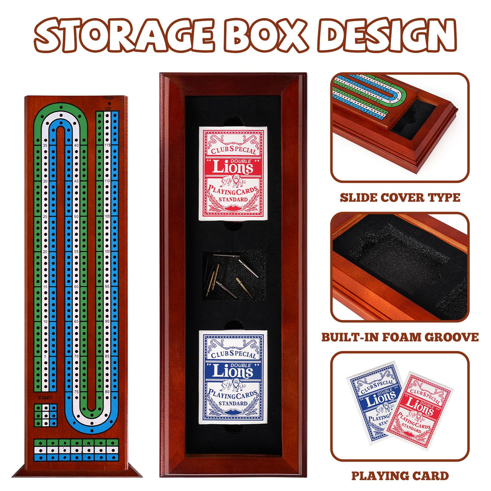 Agirlgle wooden cribbage board burr-free-surface ensures smooth card handling.