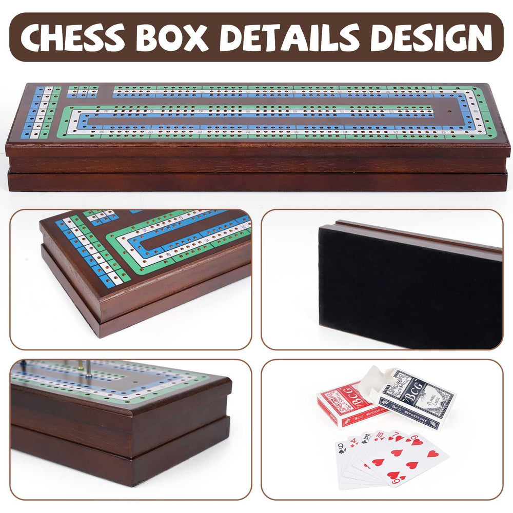 Agirlgle wooden cribbage board has smooth burr-free surface and bright tracks.