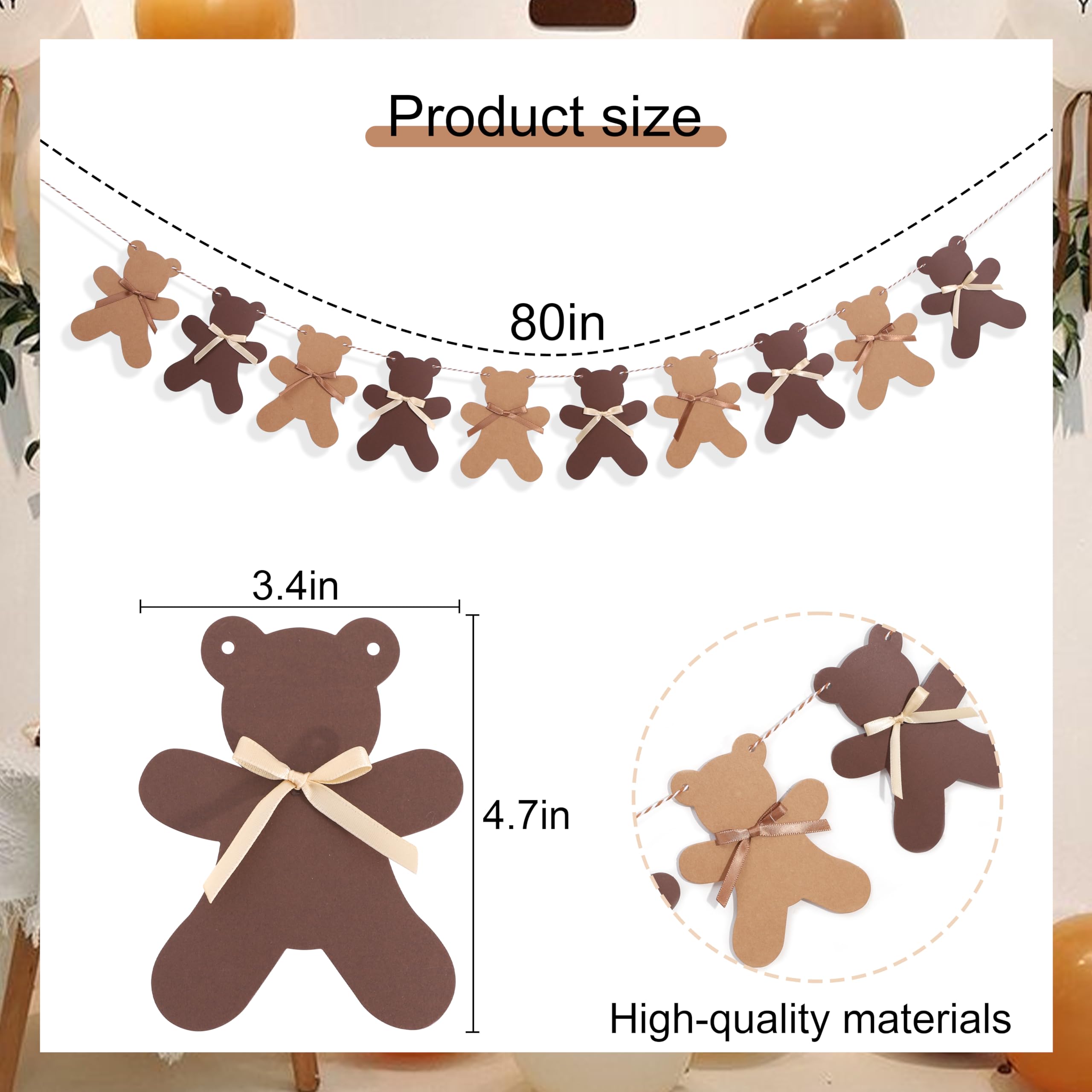 Agkvw teddy bear banner complements gender reveal celebrations.