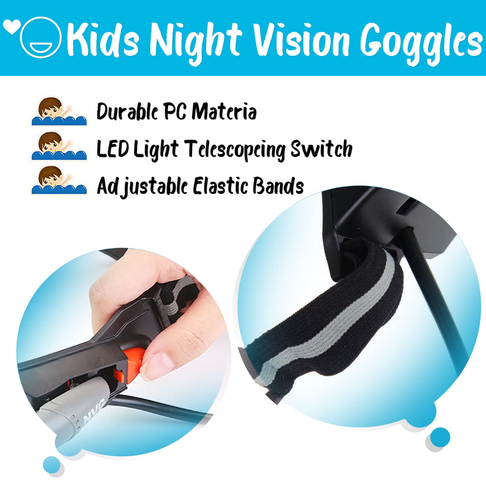 AGM Kids Night Vision Goggles nose pad comfort highlights gentle wear