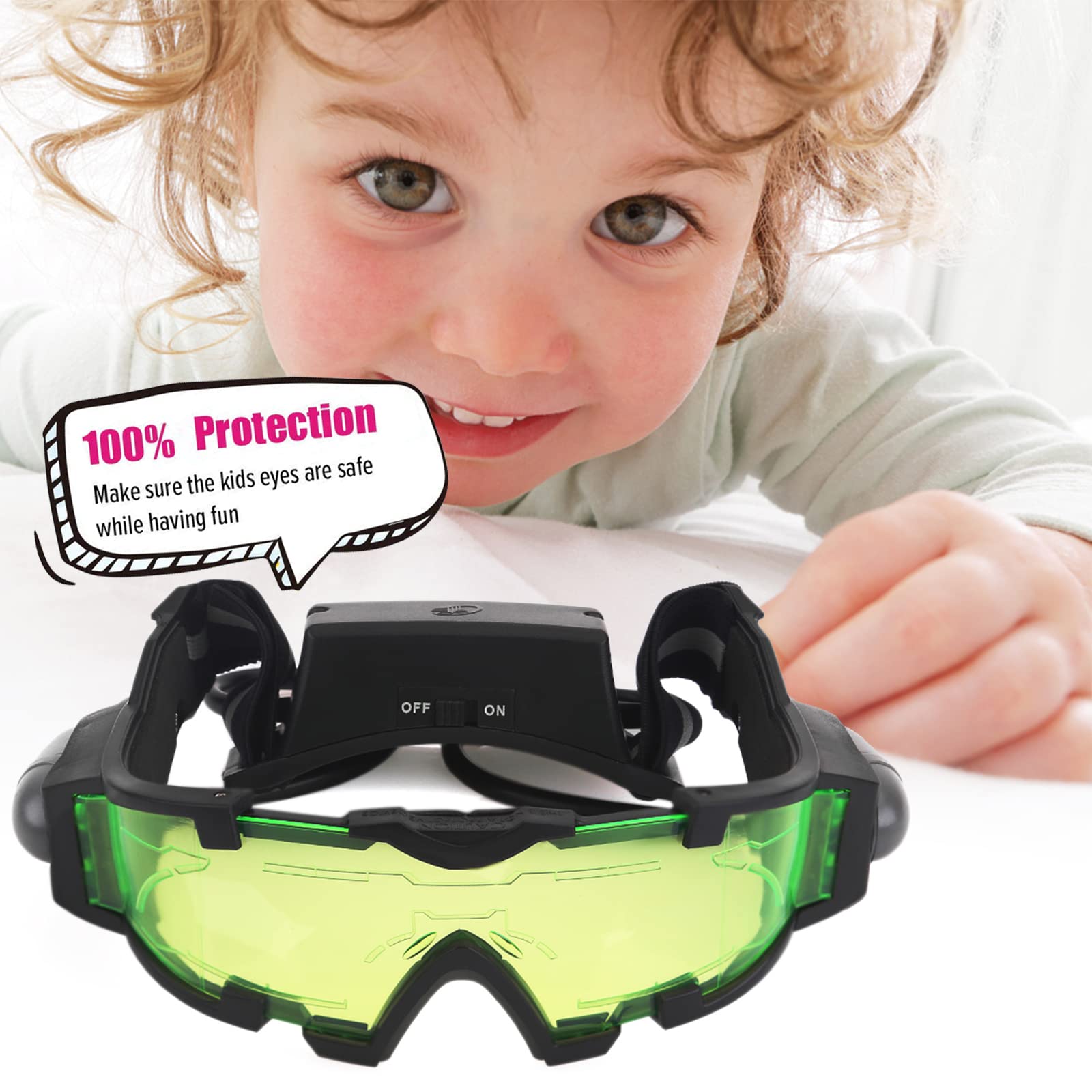 AGM Kids Night Vision Goggles side view with adjustable strap for growing kids