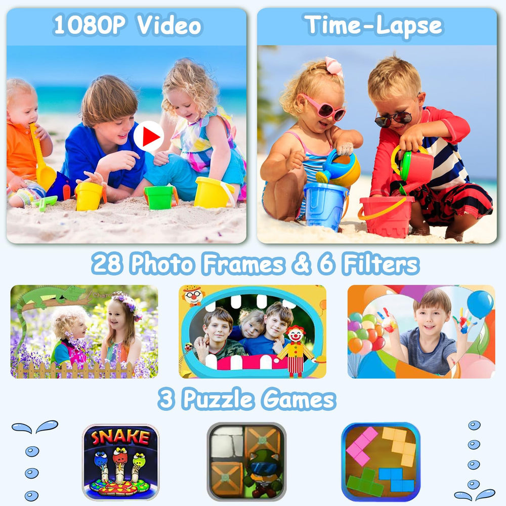Agoigo Kids camera with 32GB SD card included for ample storage.