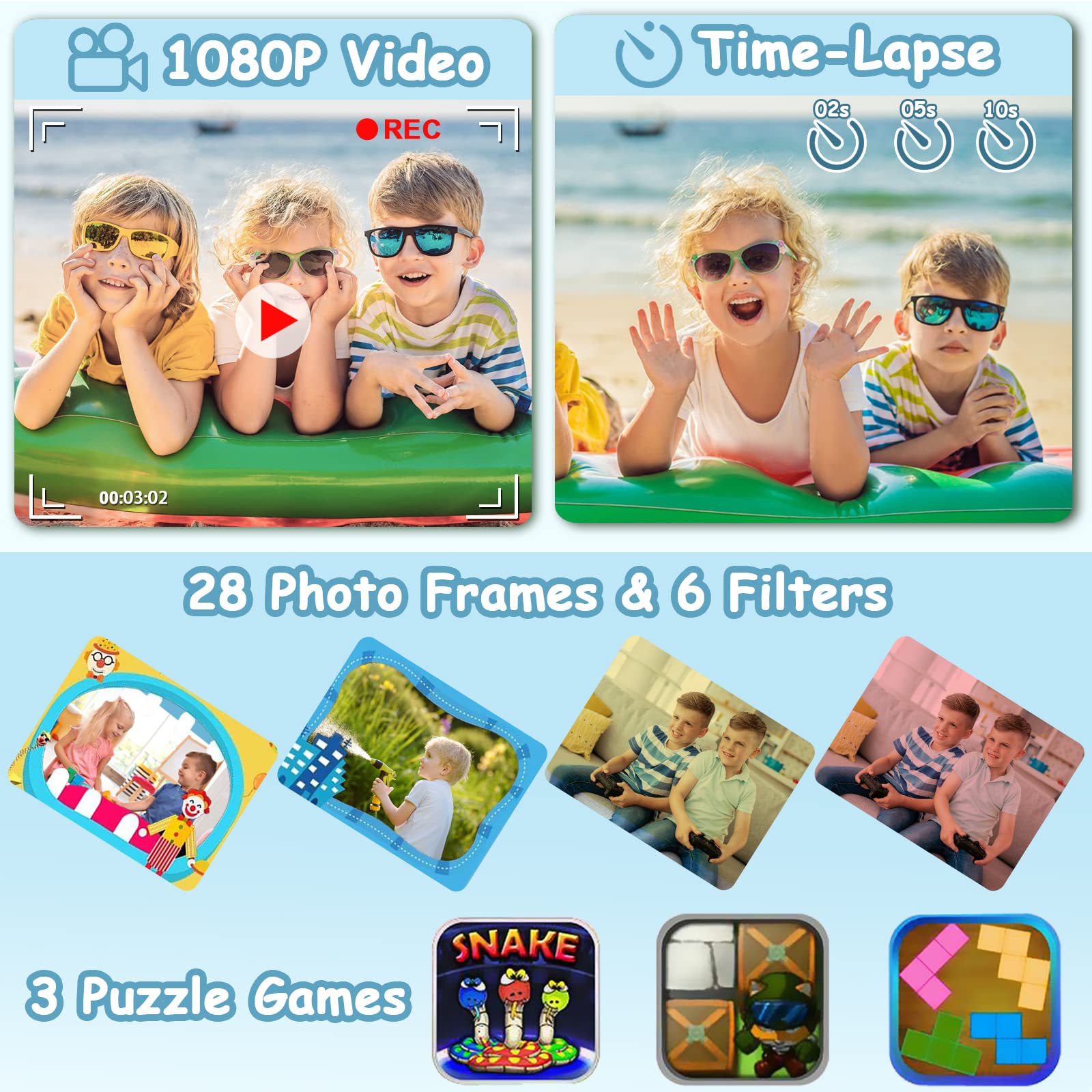 Agoigo Kids Waterproof Camera travel-ready for adventures with children ages 3–12