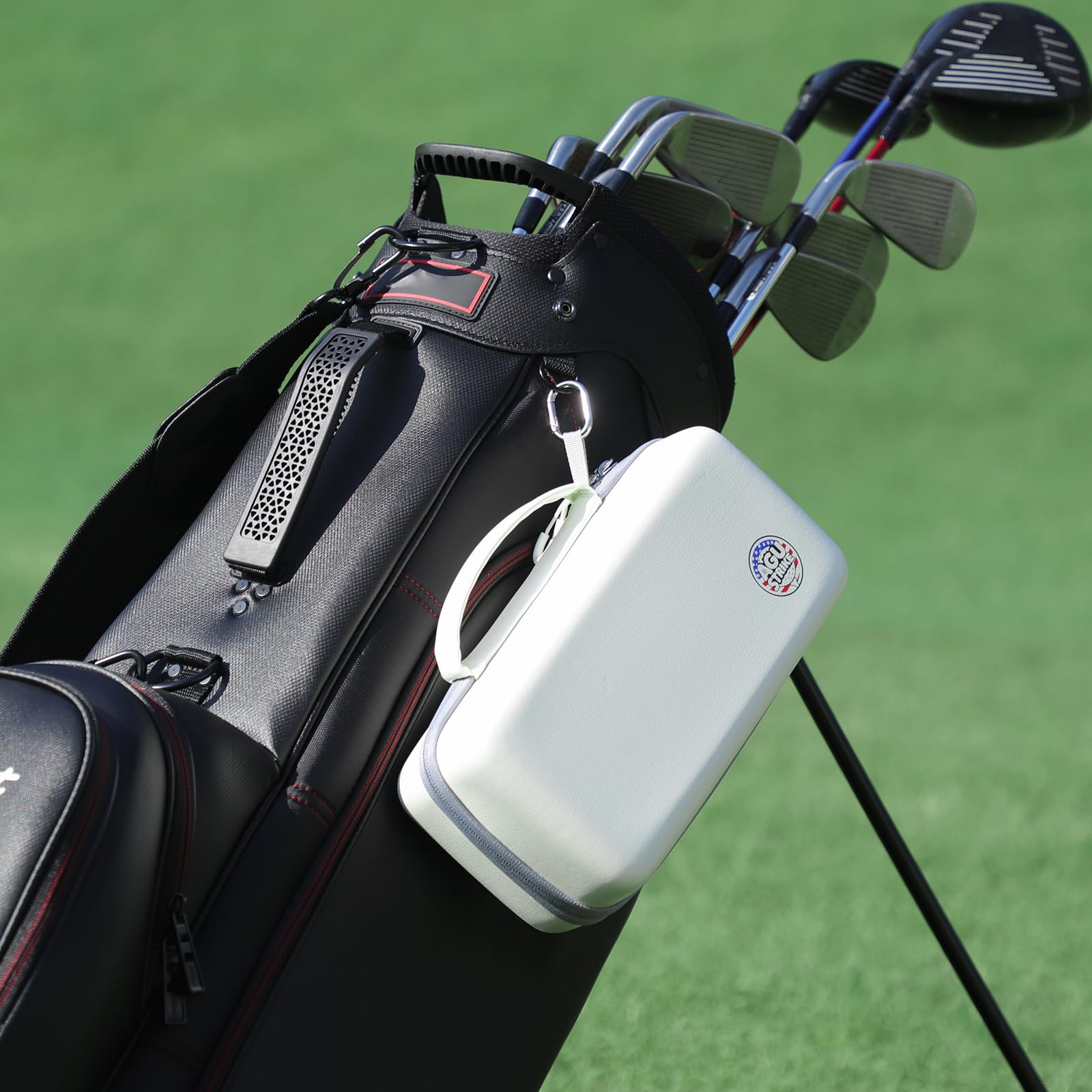 AGUstrike 6-in-1 divot tool in action on the greens.