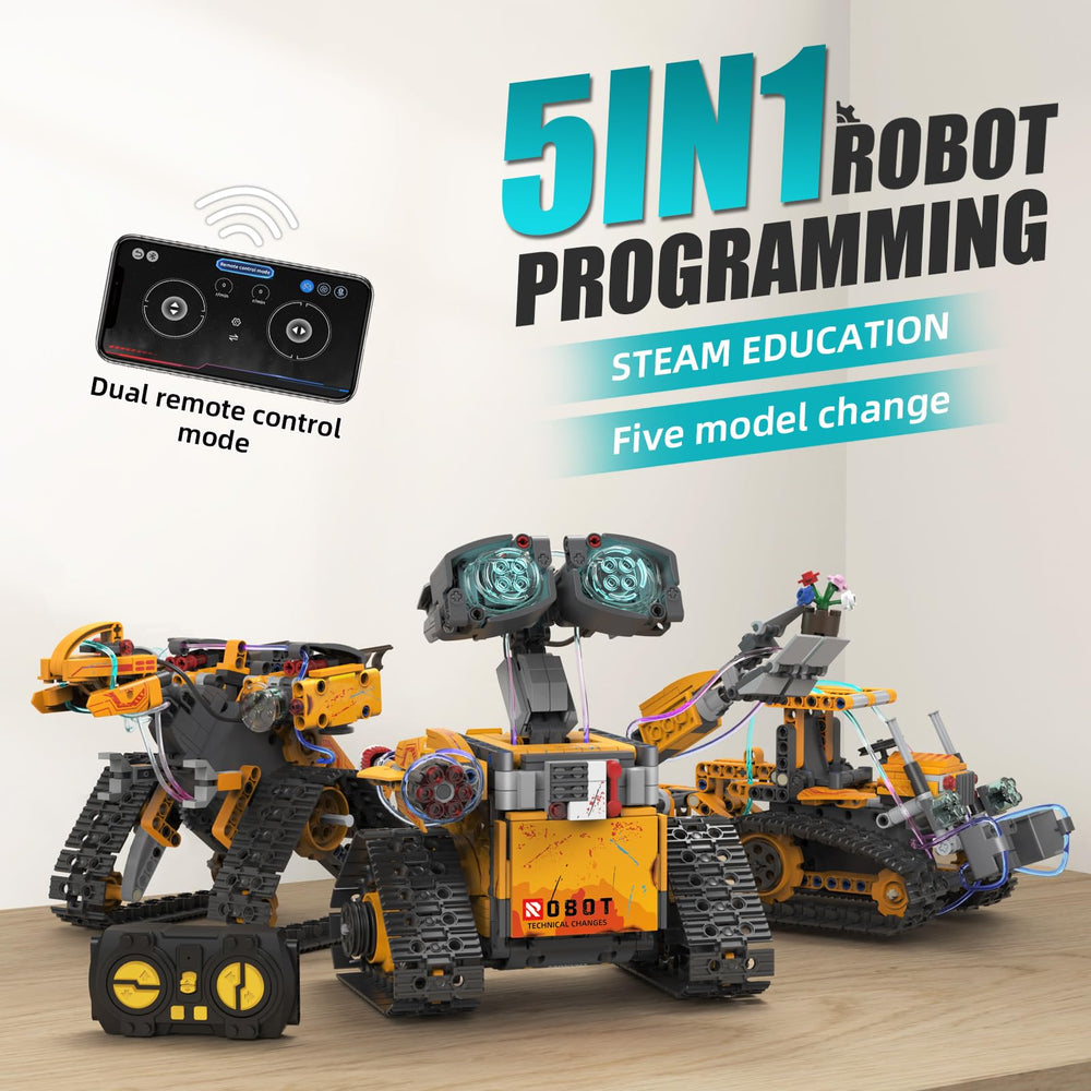 AGV Cici 5-in-1 robot tank model promoting fine motor skills during assembly.