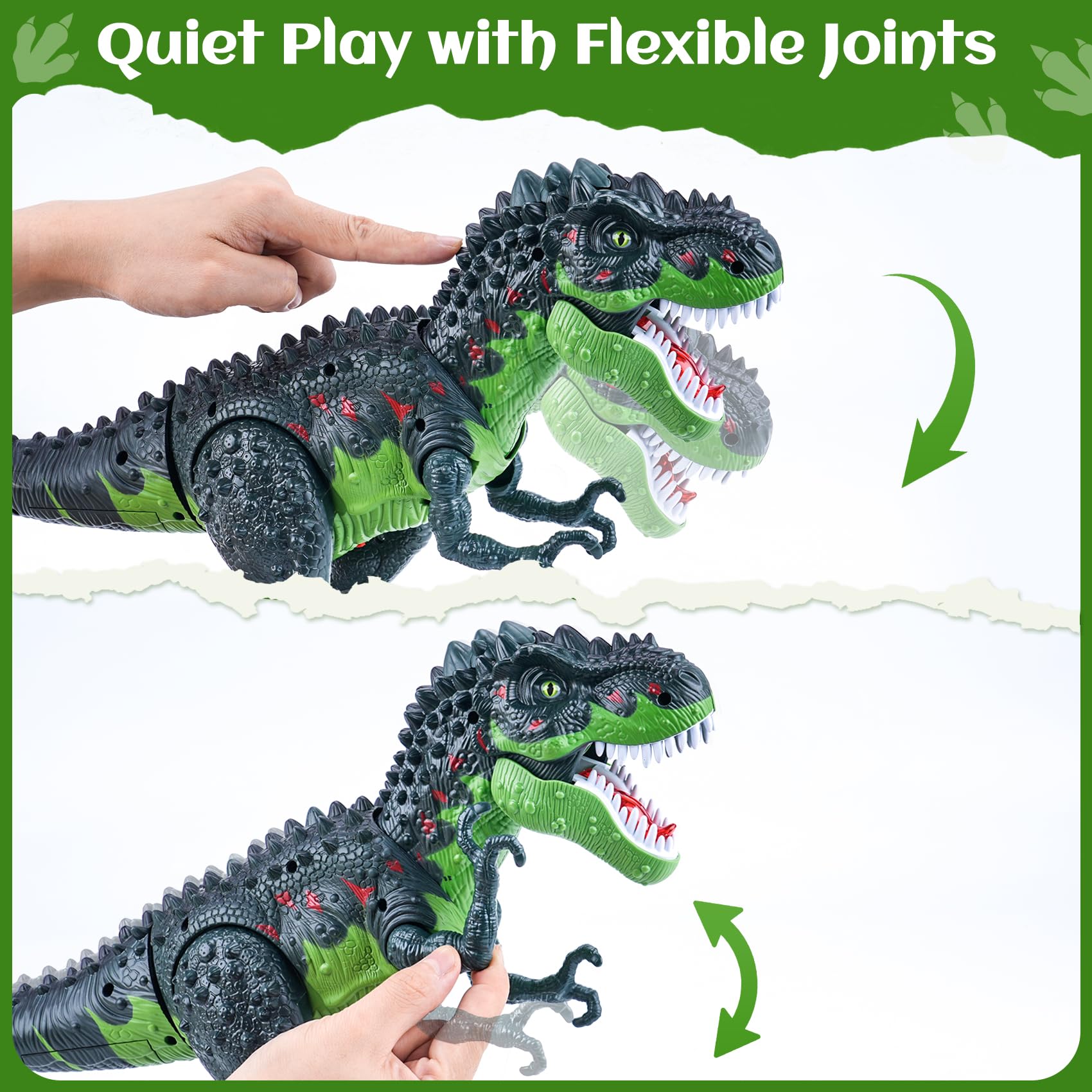 AHCo T-Rex with detailed 3D eyes for a lifelike appearance during play.