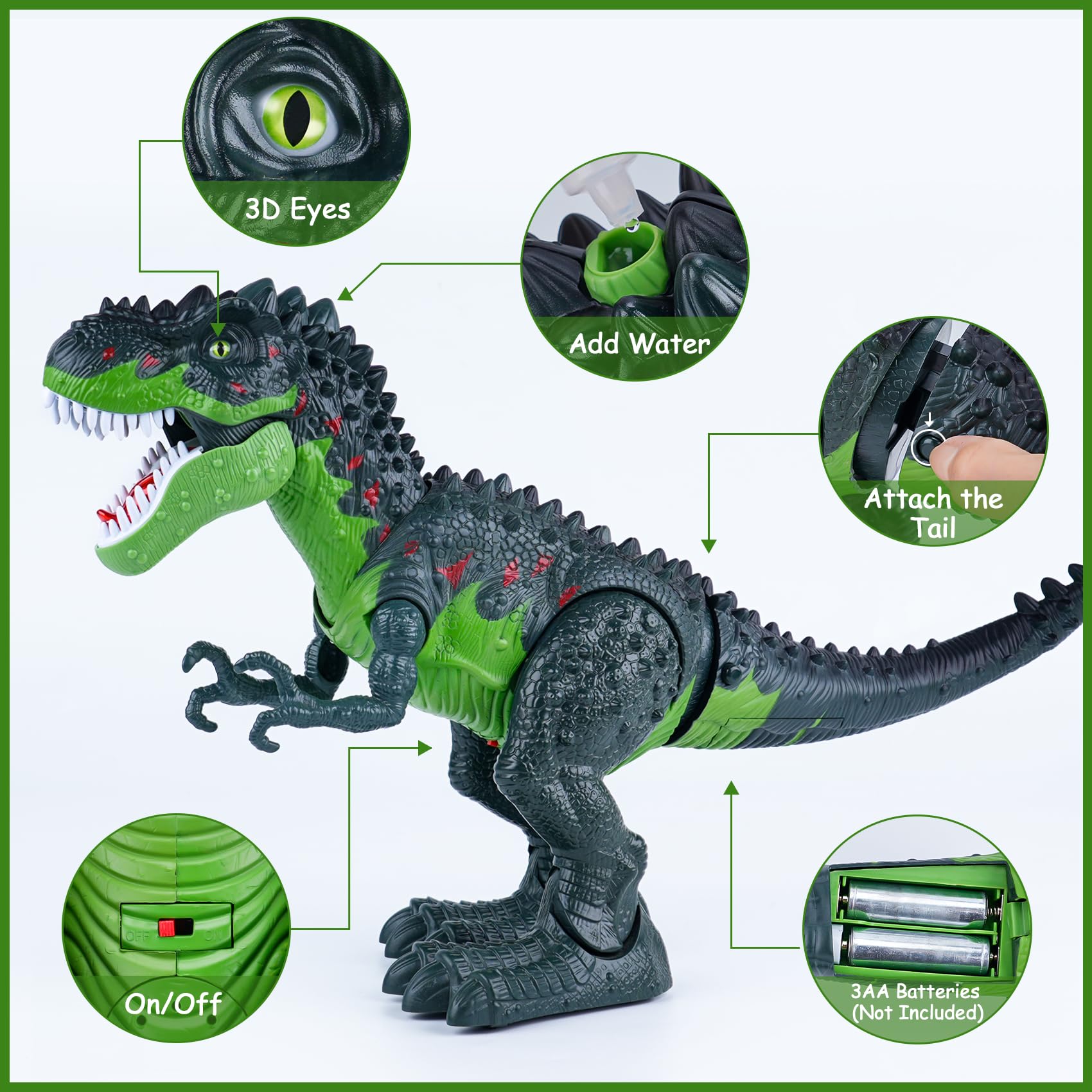 AHCo T-Rex lights providing glowing accents for imaginative playtime.