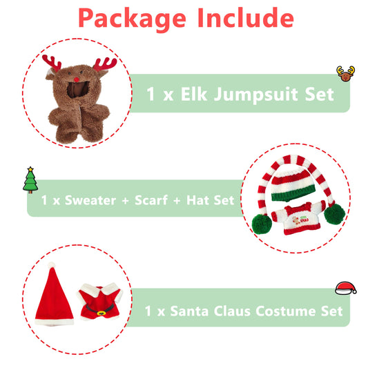 Ahdesana Santa suit for 15/17cm dolls, classic holiday charm.