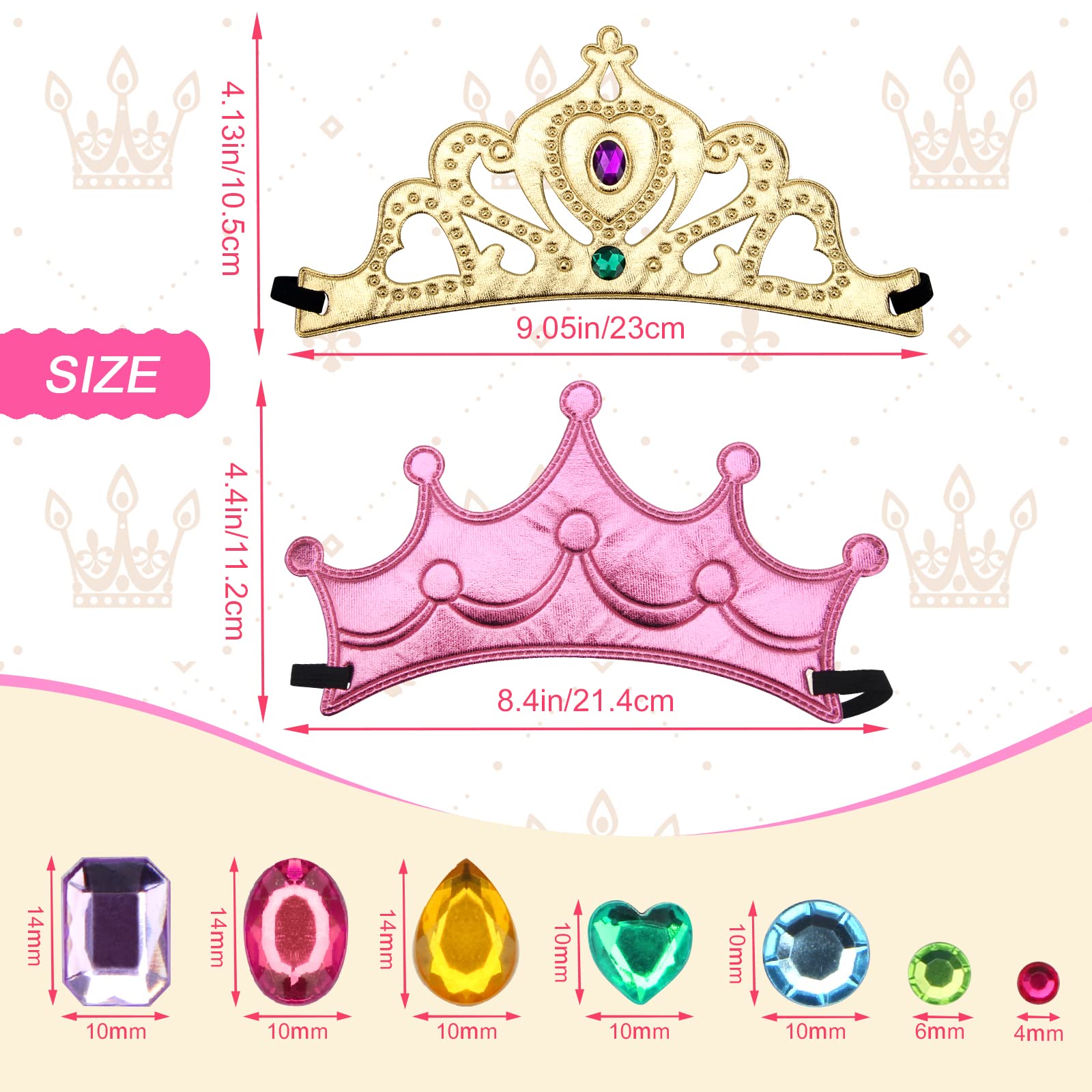 AHIER DIY princess crowns sticker pack for creative crown decorating
