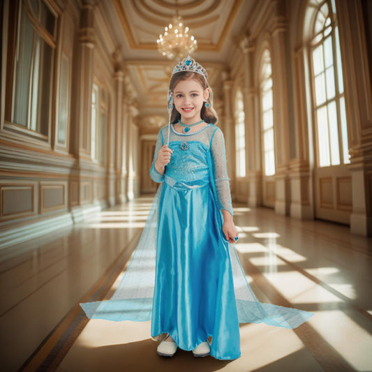 AHLPO Elsa Dress crown set image highlighting complete princess accessories