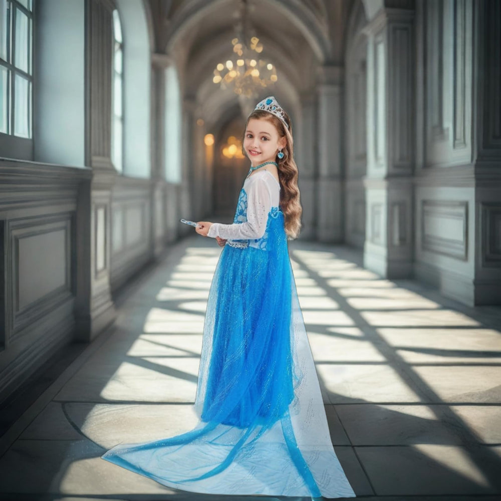 AHLPO Elsa wig braid enhances a complete princess outfit