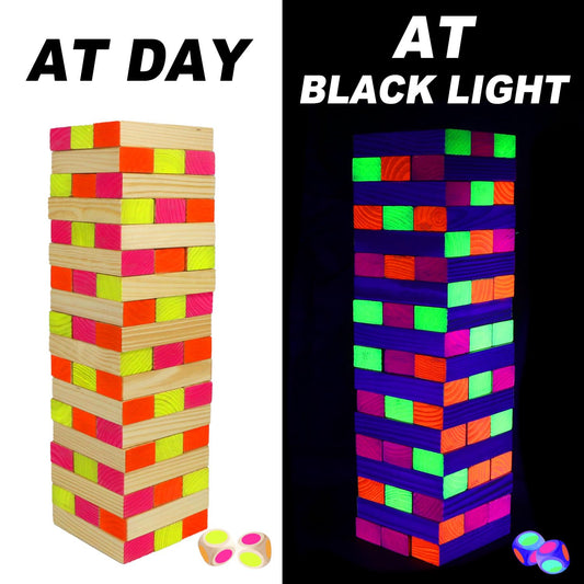 Ahuimeius glow lamps illuminate play area for vibrant blacklight fun at gatherings.
