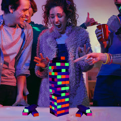 Ahuimeius glow tumble tower shines during dusk parties.