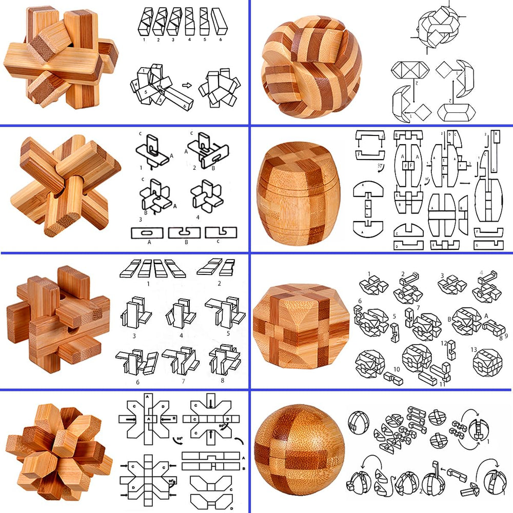 Ahyuan interlocking brain teaser puzzles encourage logical thinking with portable, quiet play.