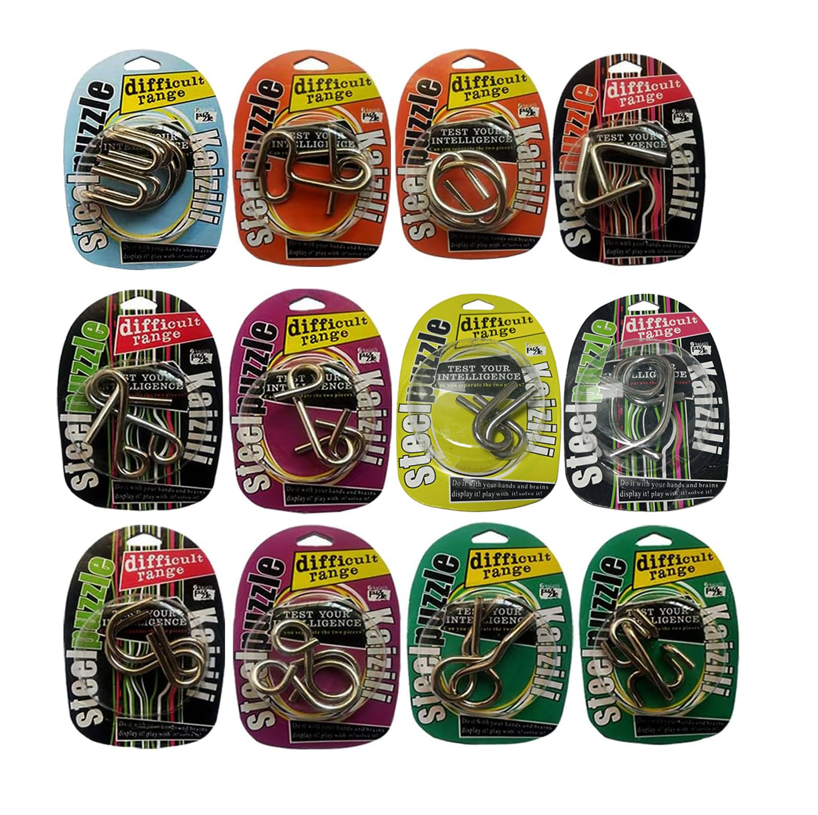 Ahyuan Large Brain Teaser Puzzles Gift Box display showcases varied styles for educational play.