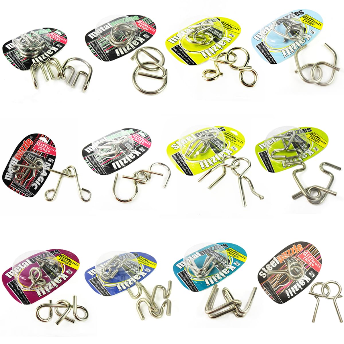 Ahyuan wire puzzle pieces close-up for hands-on problem solving.