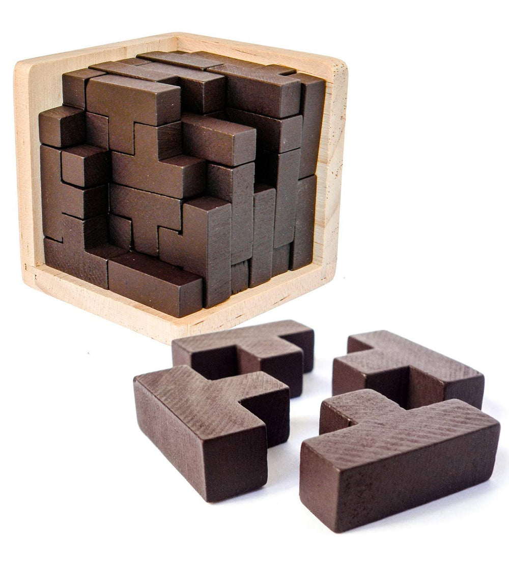 Ahyuan wooden brain teaser cube for focus and problem solving.