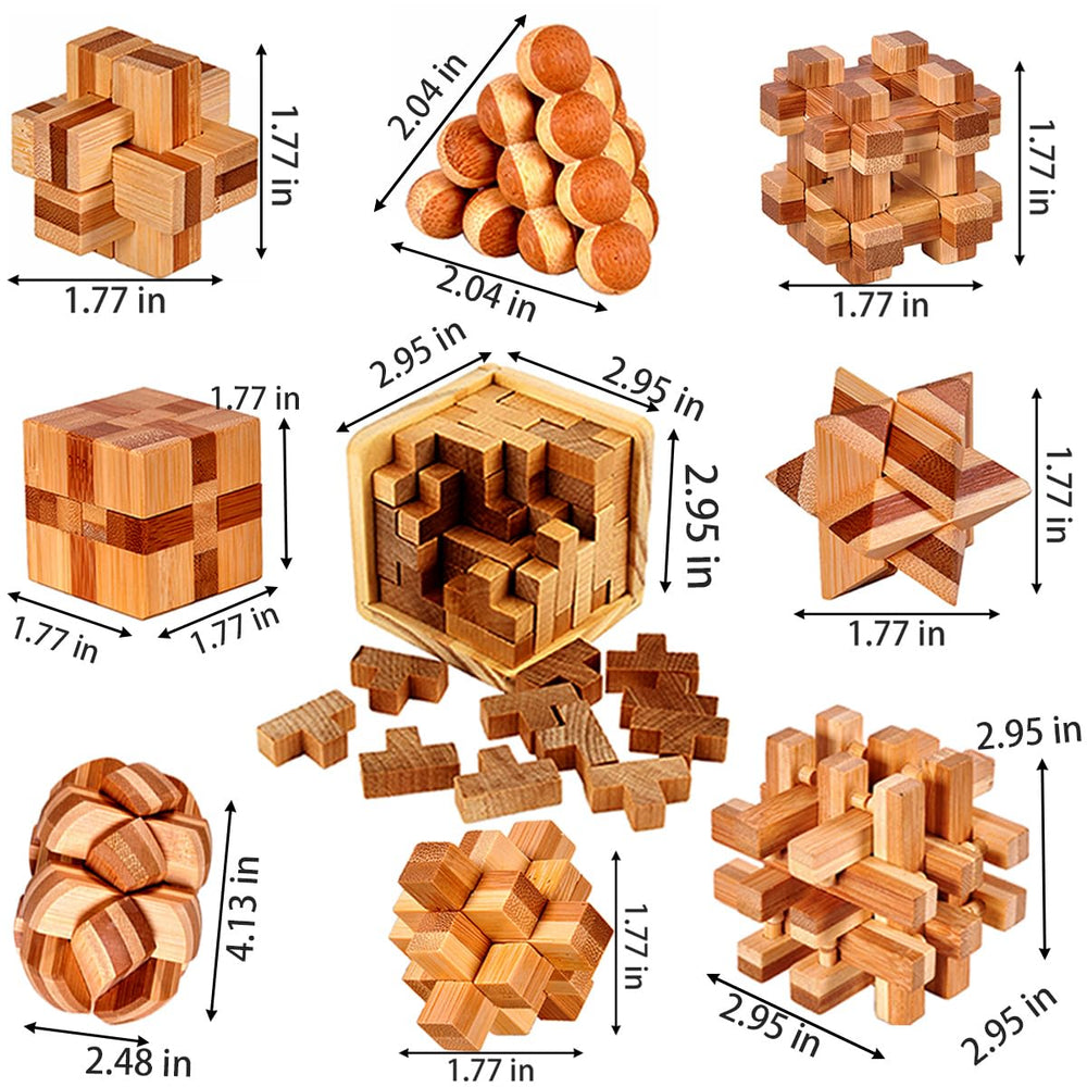Ahyuan bamboo burrs combine traditional charm with modern brainteaser appeal.