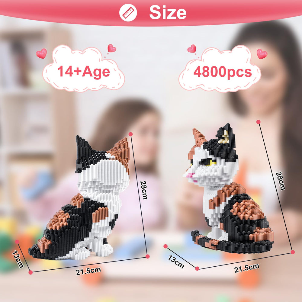 AHZILEI mini cat blocks display after building