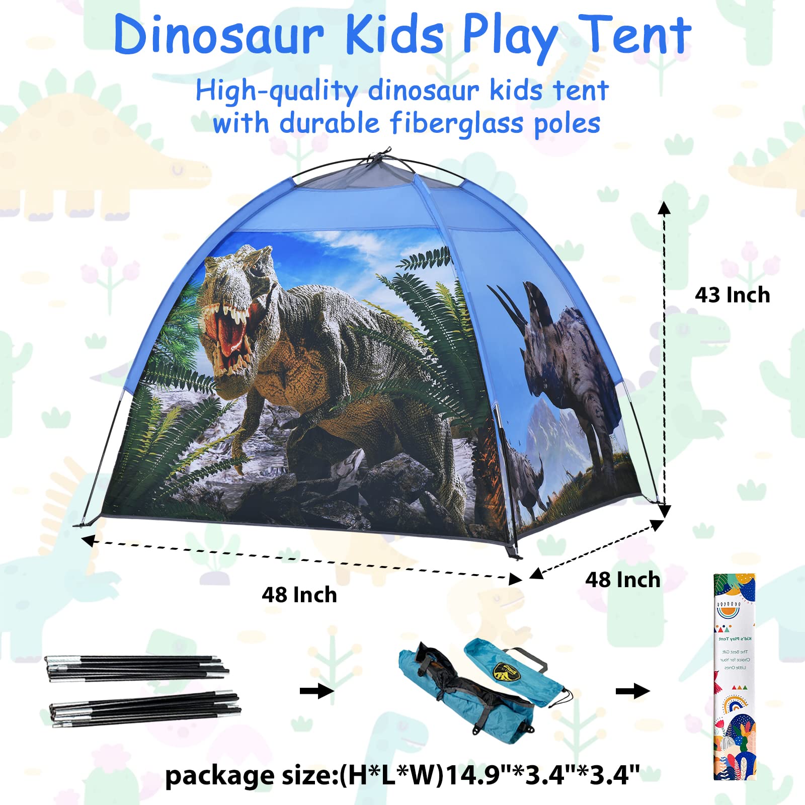 Ai-Uchoice dinosaur tent fiberglass poles emphasize safe, flexible frame