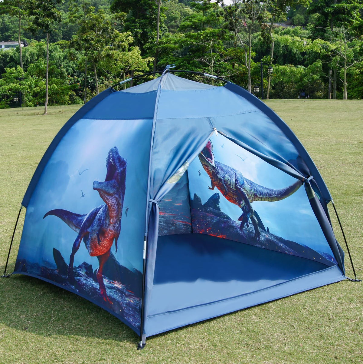 Ai-Uchoice Dinosaur Tent setup scene for kids activating imagination.