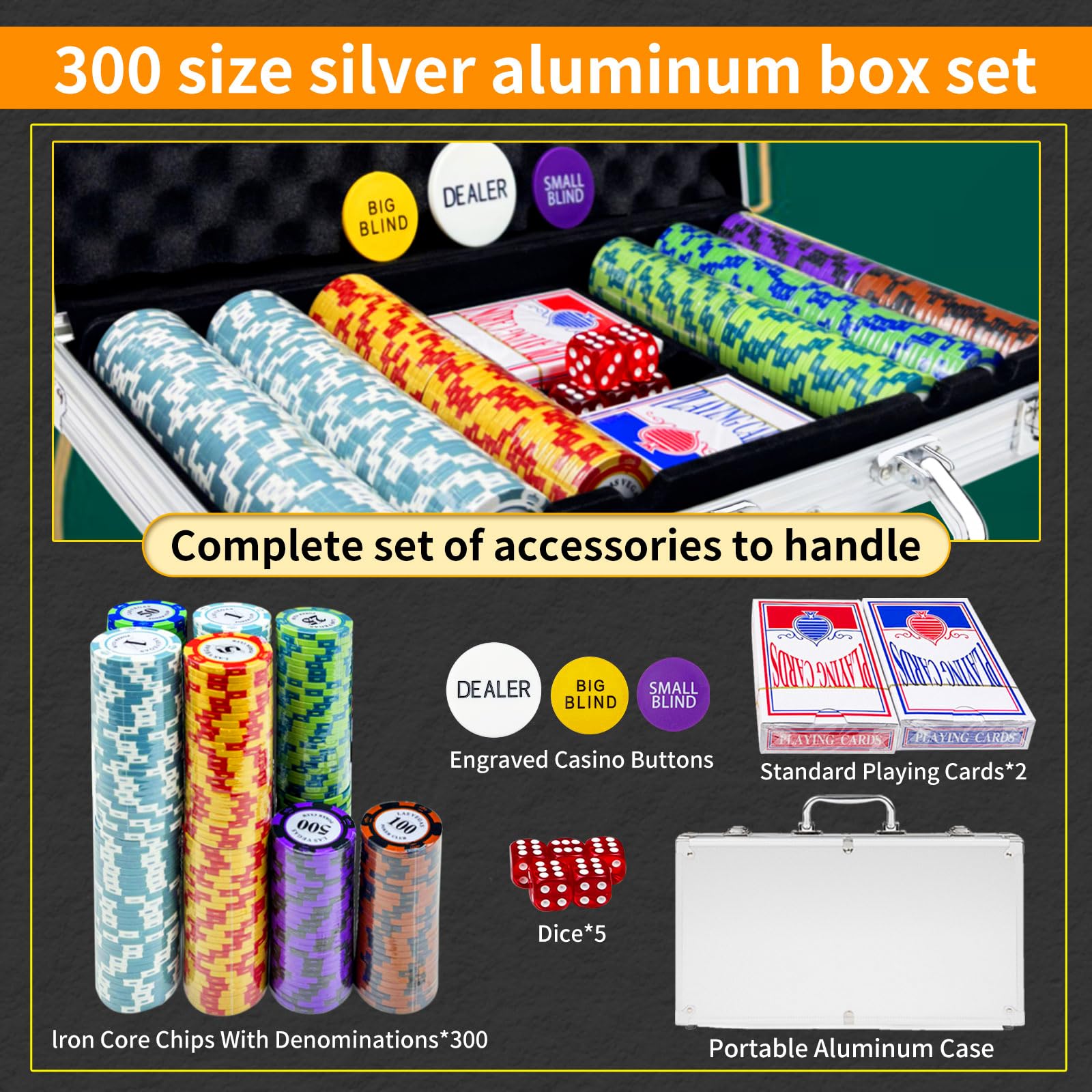 AIBETOMG 14-gram clay poker chips feel casino-grade.