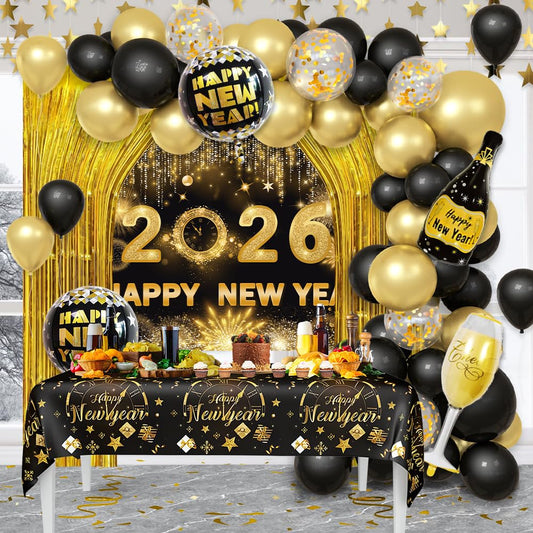 AIBIIN 2026 banner in black and gold for a stylish New Year setup.