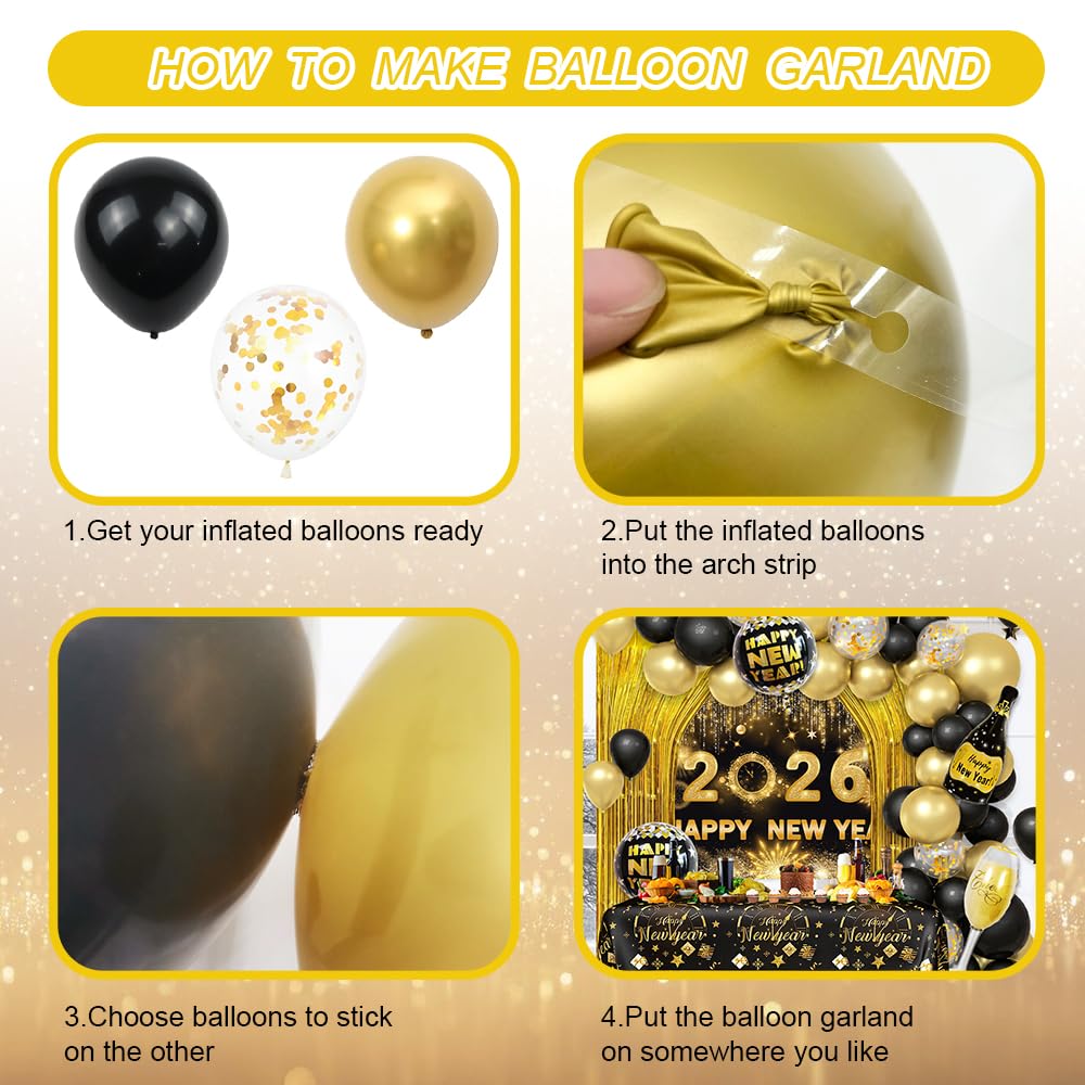 AIBIIN New Year's balloon arch creates festive photo opportunities.
