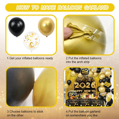 AIBIIN New Year's balloon arch creates festive photo opportunities.
