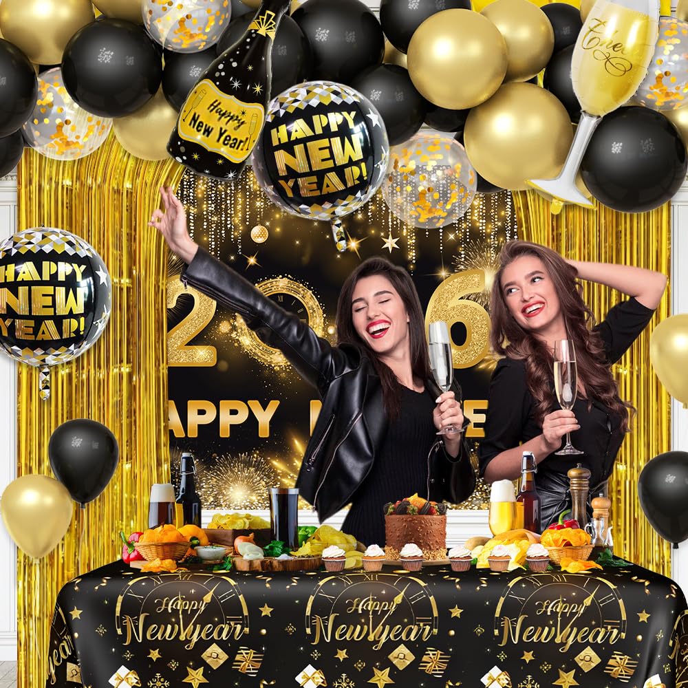 AIBIIN New Year's balloons bundle for quick, cohesive decor.