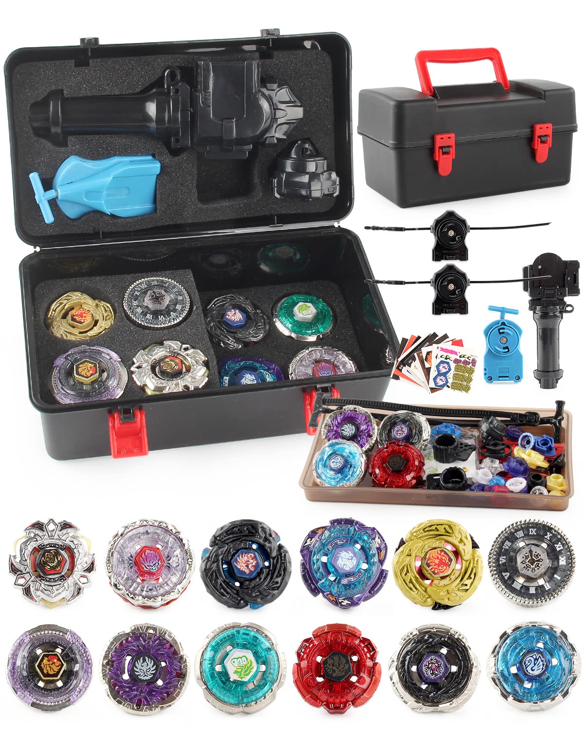 Aibreay Battling Top Storage Case keeps tops and launchers organized for quick travel.