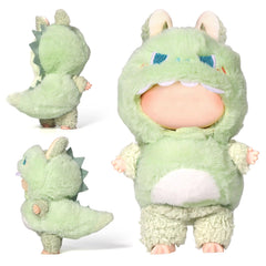 AICase 17cm doll dinosaur outfit with soft fluffy fabric for playful dress-up.